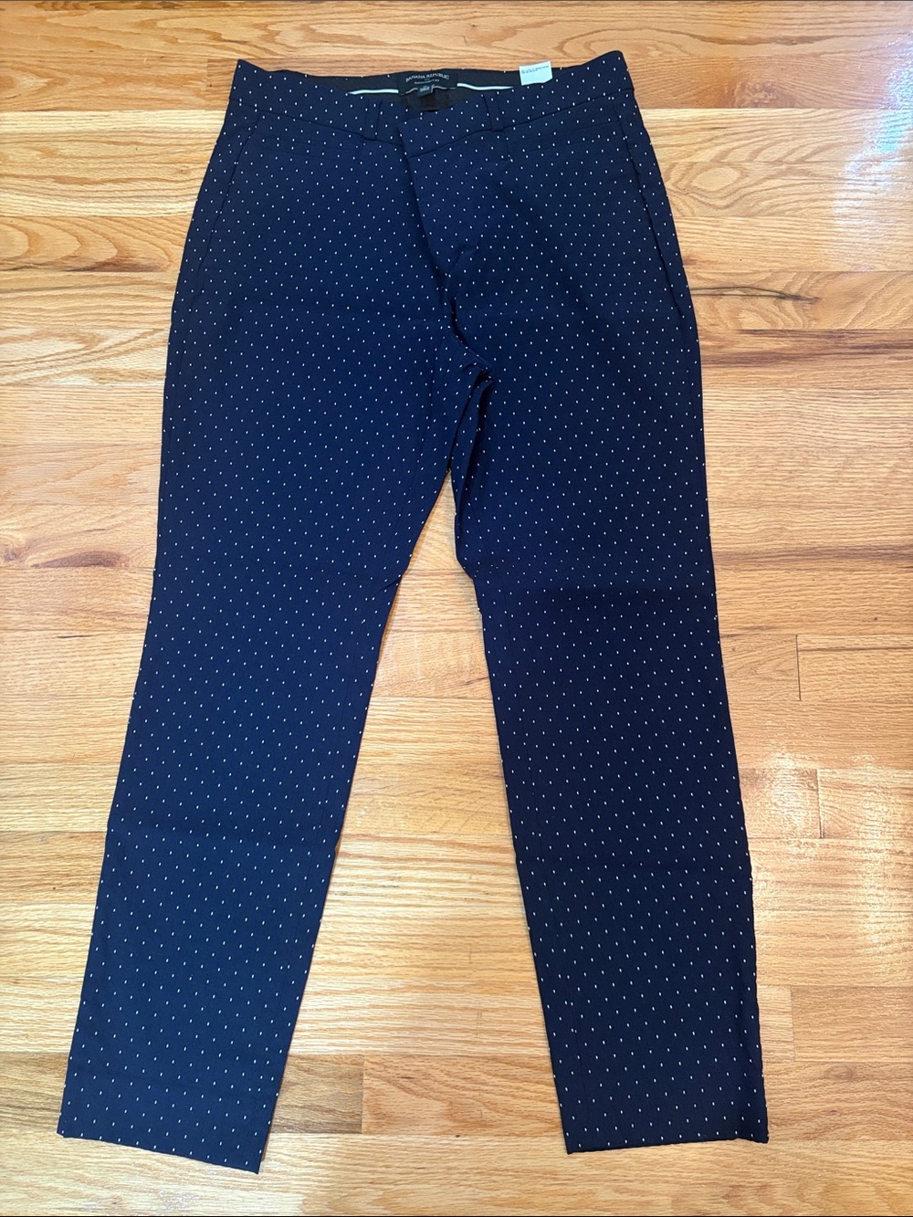 Banana Republic Navy Polka Dot Straight Leg Pants